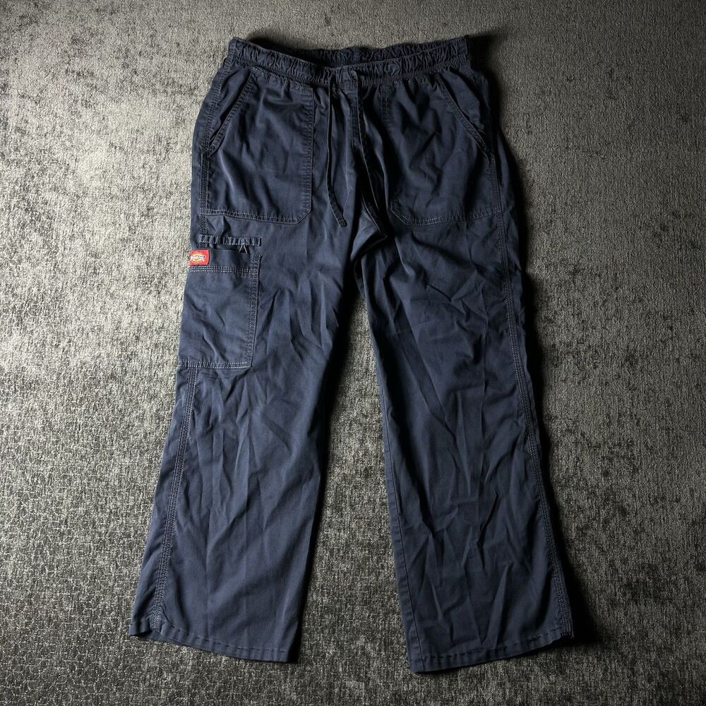 Dickies Gen Flex Youtility Cargo Scrub Pants Mens M Navy Blue 81003 7-Pocket